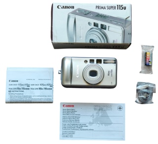 Canon Prima Super 115u – Kultowy aparat analogowy | Pełny zestaw z pudełkiem
