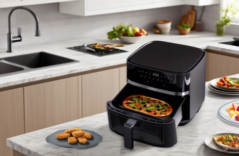 FRYTKOWNICA BEZTŁUSZCZOWA AIR FRYER FRYTOWNICA DUŻA 8L 1800W MISA XL
