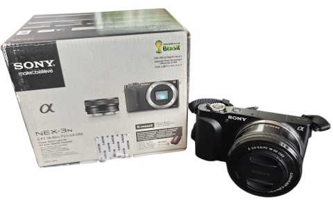 Sony Alpha NEX-3N – Czarny | 16 MP | 3x Zoom | Zestaw z pudełkiem